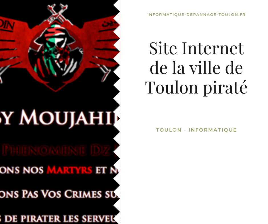 Site Internet de la ville de Toulon piraté