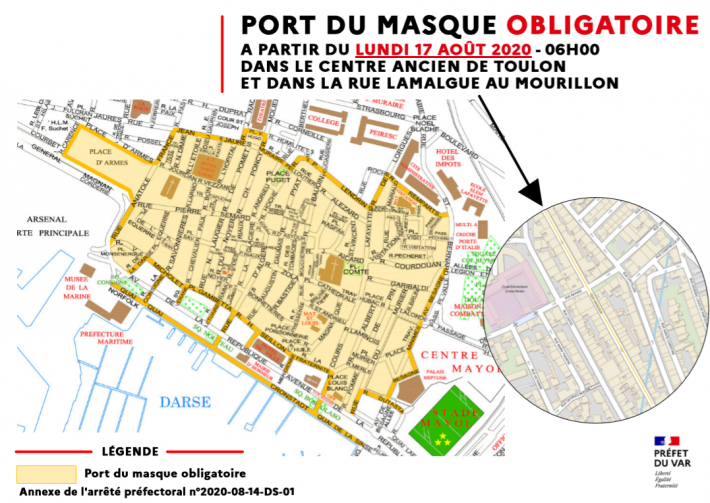 Le port du masque obligatoire à Toulon 
